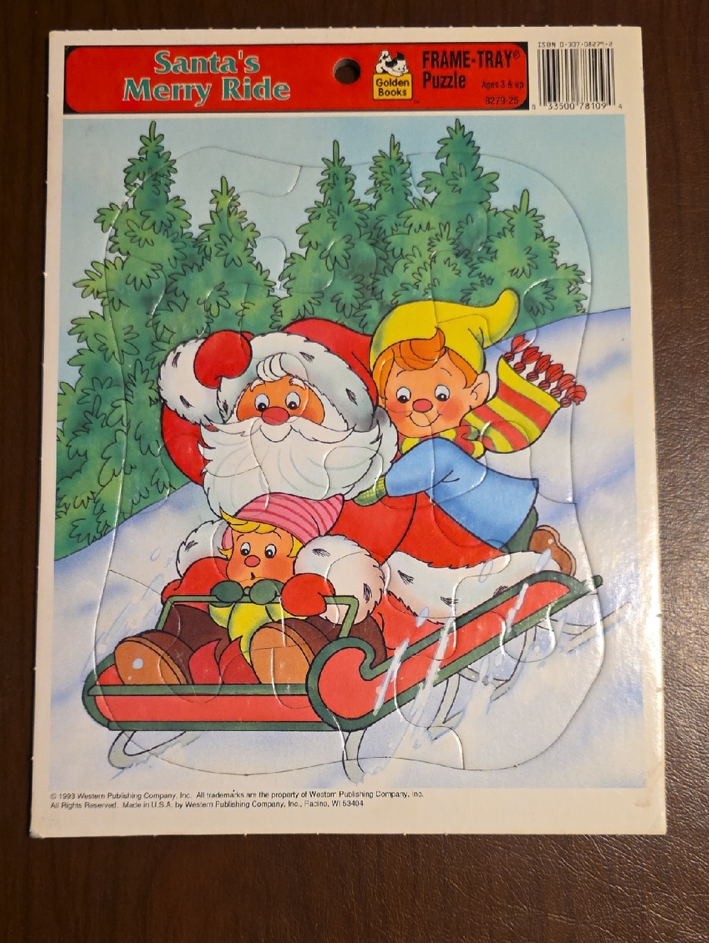 Golden Books Santa's Merry Ride Kids Puzzle - Red & Green